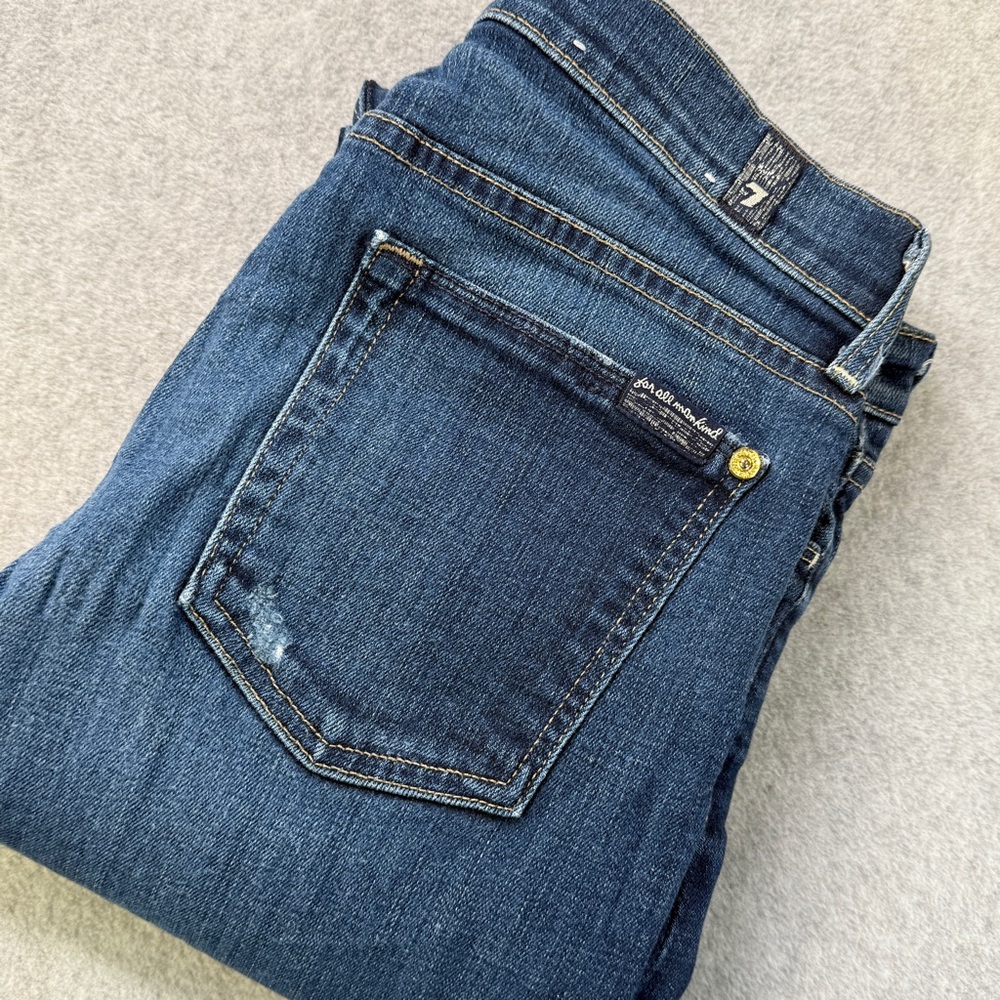 7 For All Mankind Skinny Bootcut‎ Jeans Women's 28 Dark Wash Stretch USA